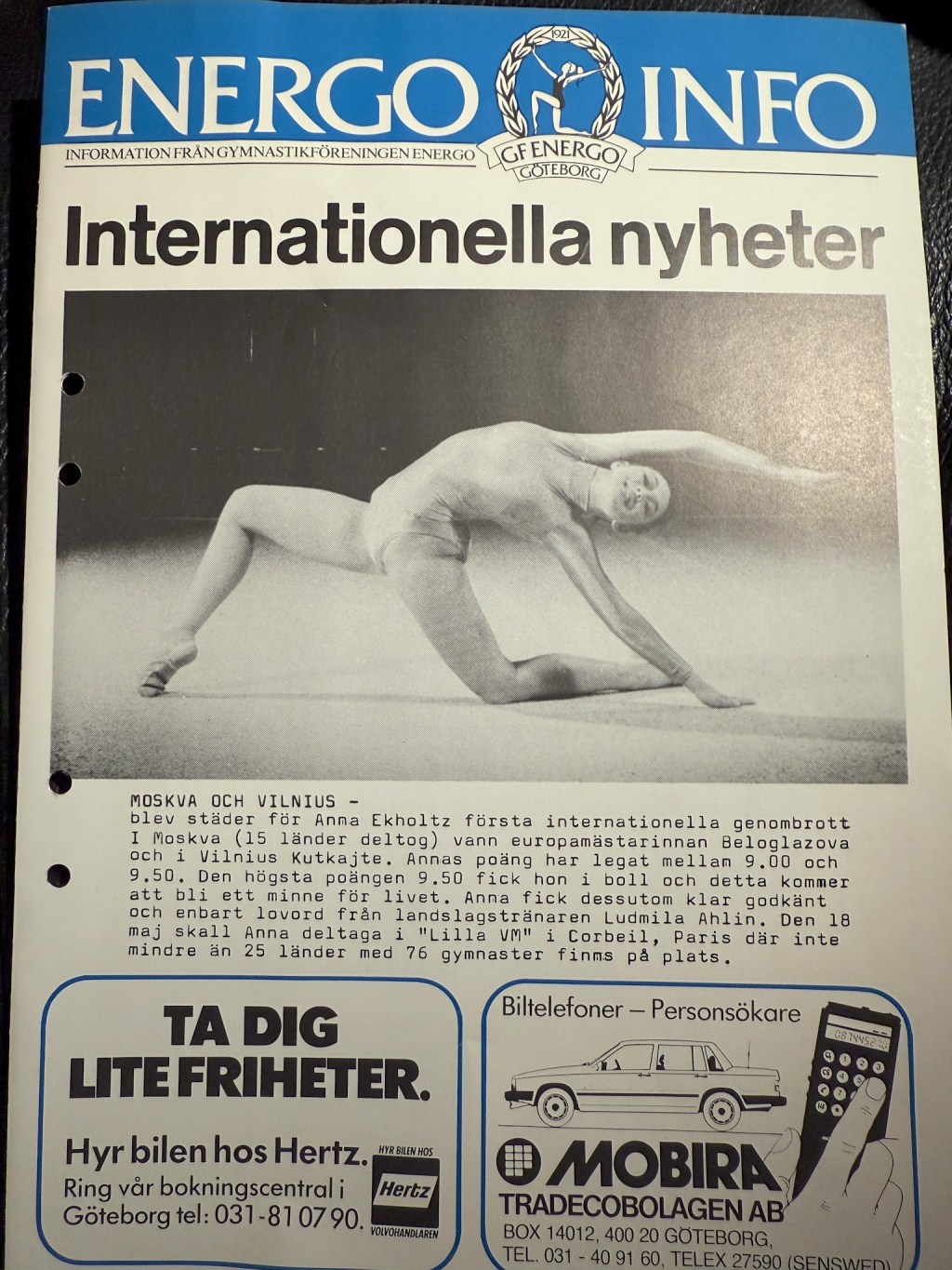 Nostalgi: Anna Ekholtz internationella genombrott i Moskva